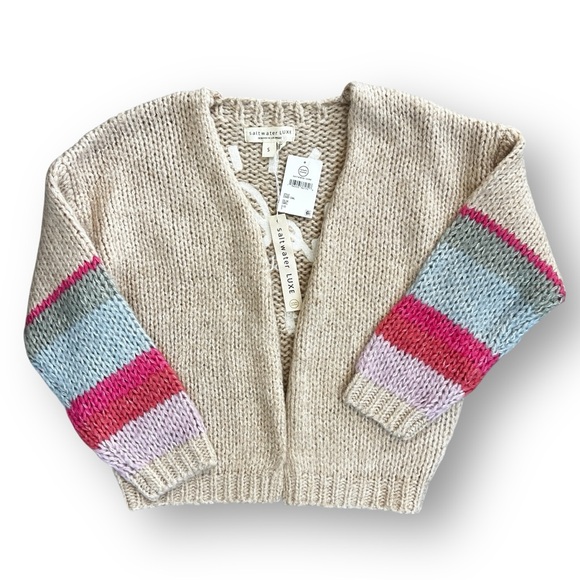 NWT Saltwater Luxe Tan “Hello Sunshine” Lightweight Knit Cardigan - Picture 5 of 11